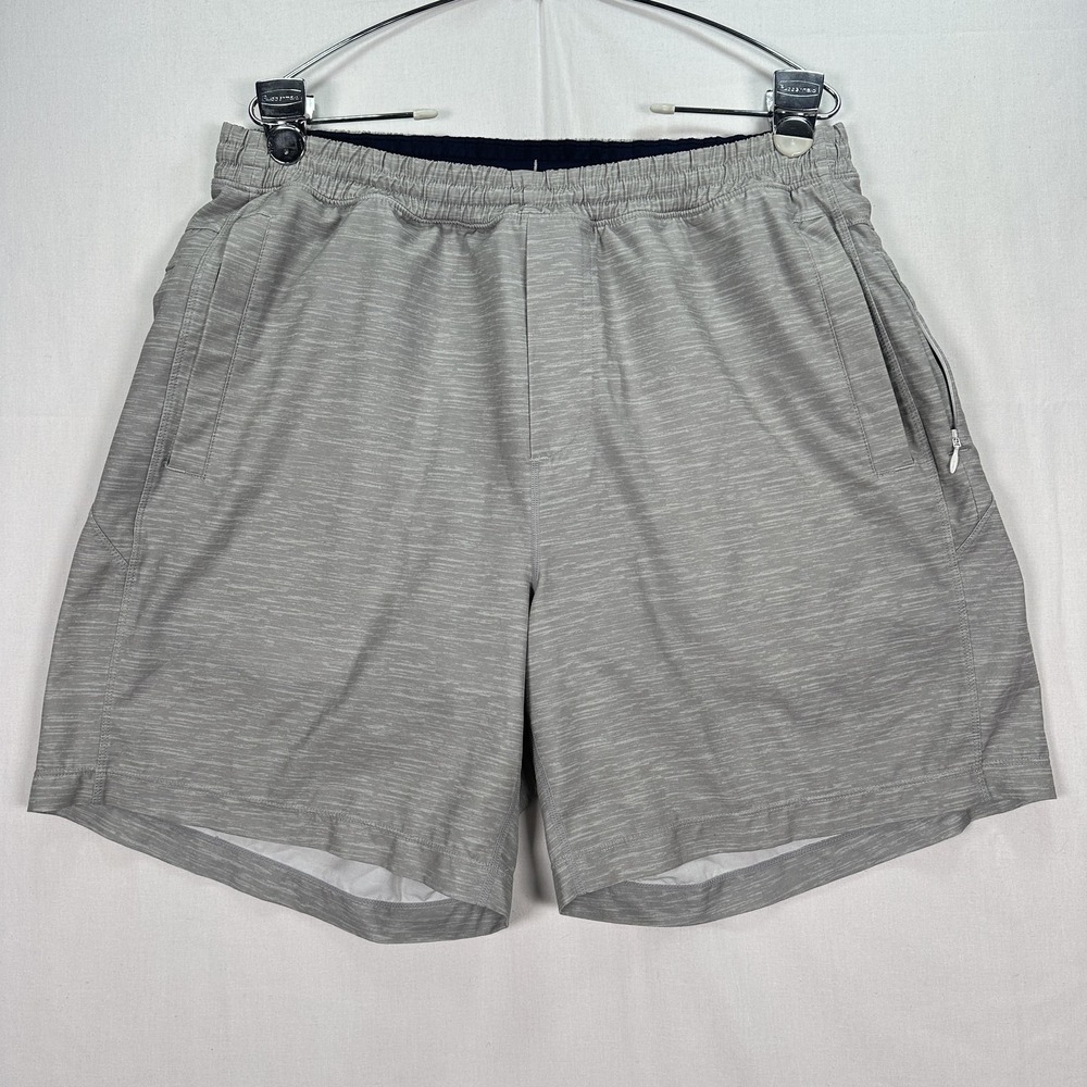 Birddogs Shorts Mens XL Gray Classic Lined Athletic Drawstring Zip Pocket Gym
